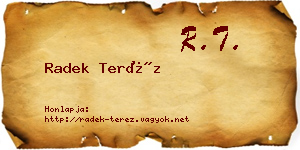 Radek Teréz névjegykártya